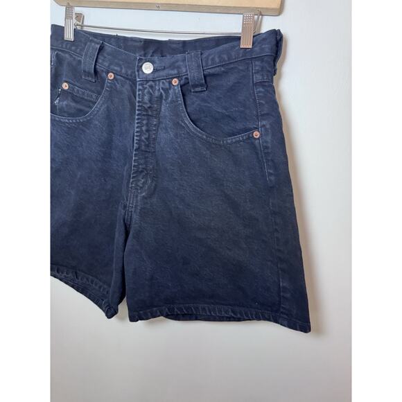 Vintage Bongo Jean Shorts Women's 11 Black Washed High Waist 90s 80s retro Biker - Picture 7 of 13